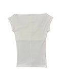 off shoulder ribbed top