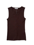 Sleeveless zip top